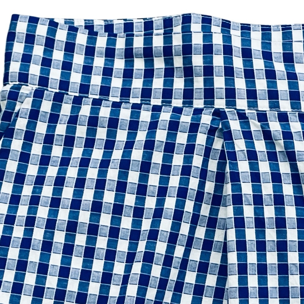 Unique Vintage 3X/20 Gingham Pattern High Rise Shorts in Blue and White. - Picture 8 of 16